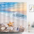 thumbnail image 1 of JOOCAR Starfish Beach Shower Curtain Set Seashell Beach Theme Waterproof Polyester Fabric Bathroom Decor 72"x72", 1 of 6