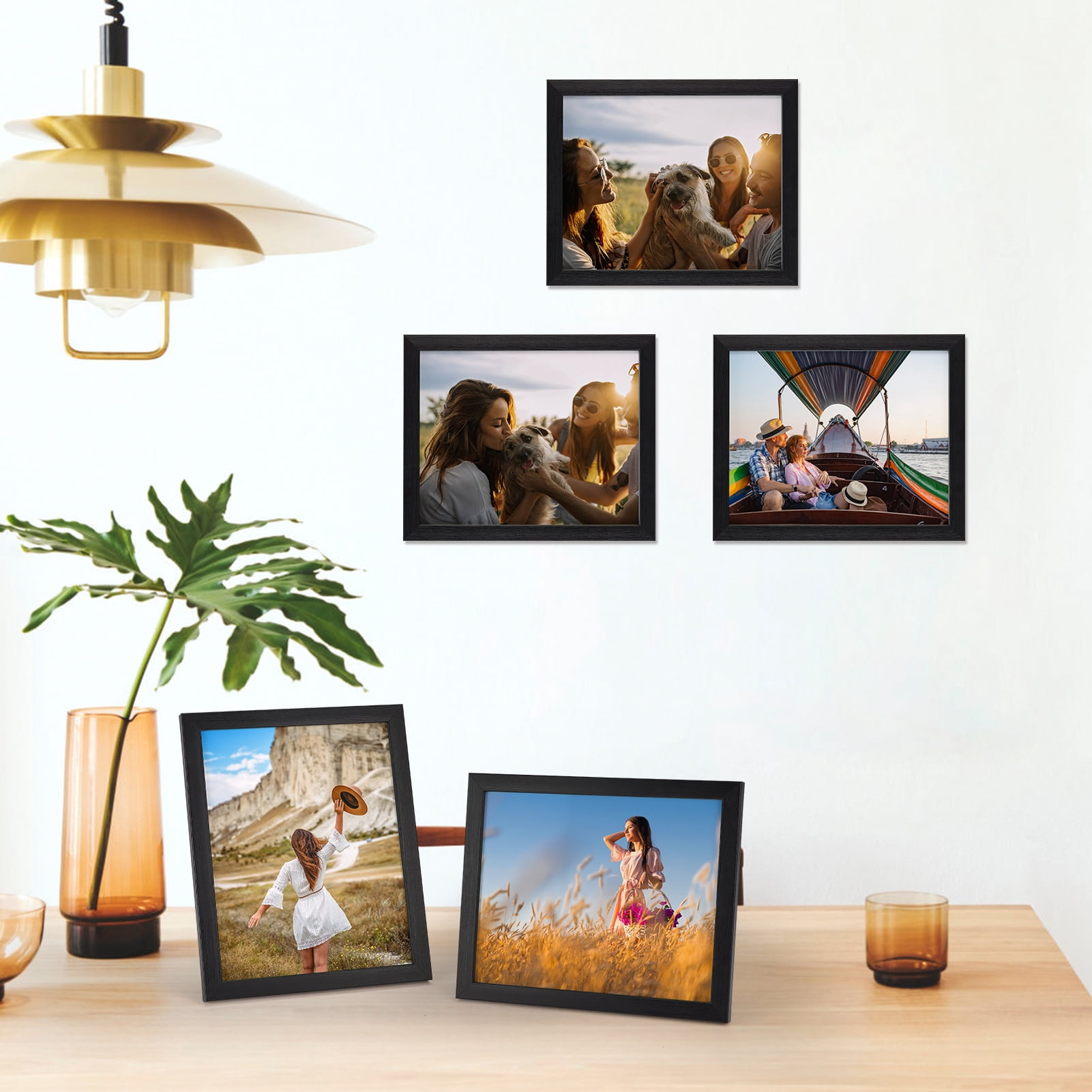 Giftgarden 8x10 Picture Frame Set of 7, Black Photo Frames 8 by 10 for Wall and Tabletop Display