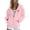 Pink, variant on NinXxx Women's Casual Printed Zip Up Hooded Sweatshirt with Pockets Grey XXL