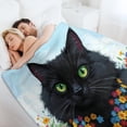 thumbnail image 5 of GXFCBlack cat flowers, winter sofa dormitory home decoration, must-have travel product. Size is 40x50 inches., 5 of 8