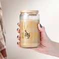 thumbnail image 4 of Hello 2025 Abyssinian Celebrates Happy New Year Firework Balloon 16oz Glass Cup Mug Cat Lover Kitten Owner Gifts Glass Can with Bamboo Lid and Straw - 02024, 4 of 5