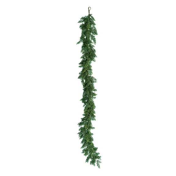 Beautynvta Christmas Cedar Garland, 70.8'' Artificial Realistic Soft and Thickness Green Plants Fake Cedar Pine Garland for Fireplace Mantel Table Doorframe Xmas Holiday Decoration