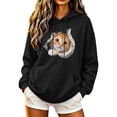 thumbnail image 3 of NSLGXD Cat Print Pullover Hoodies for Women Animal Graphic Loose Drawstring Hooded Sweatshirt Long Sleeve Soft Fleece Lined Casual Tops with Pocket S-XL, 3 of 6