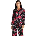 thumbnail image 5 of Womens Silk Satin Pajamas Set Sleepwear Loungewear,Classical Flower-black, 5 of 5