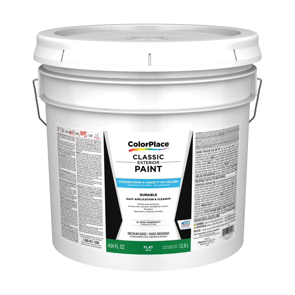 ColorPlace Classic Exterior House Paint, Flat, Medium Base, 3.5 Gallon