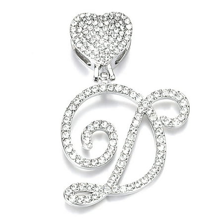 

Mightlink Necklace Pendant Alphabet Style Allergy Free Sparkling Stunning Visual Effect Creative Shape Decorative Alloy Fashion A-Z Cursive Letter Faux Crystal Chain Necklace Pendant for Dating