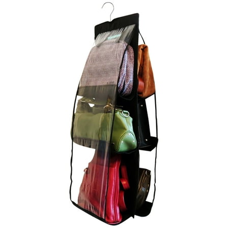 Evelots® 6 Pocket Handbag Anti-dust Cover Clear Hanging Closet Bag Organizer - wcy.wat.edu.pl