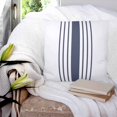 thumbnail image 3 of Pillow Covers 26x26 Set of 2, Blue Vertical Striped Throw Pillow Covers Decorative Couch Cushion Cover, White Minimalist Modern Microfiber Soft Square Pillowcases for Bedroom Living Room Sofa, 3 of 7