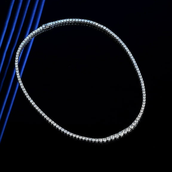 18Ct Round Cut Lab Created Diamond Women's Tennis Necklace 14K White Gold Plated 18"