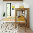 thumbnail image 6 of Max & Lily Mid-Century Modern Twin over Queen L-Shaped Bunk Bed, Solid Wood, White/Pecan, 6 of 7