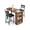 Brown, variant on Ourlova 3Piece 36in Wooden Counter Height Dining Table Set For Kitchen Bar Table And Chairs Tall Kitchen Breakfast Nook With Stools 2 Barstools Storage Shelves SpaceSaving
