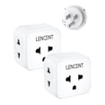 thumbnail image 1 of Adaptador Enchufe Europeo a Americano LENCENT Blanco con 3 Salidas CA para Viaje a México, 1 of 8