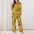 thumbnail image 2 of Balery Colorful Vegetables Conjunto de Pijama con Estampado para Mujer, Conjunto de Dos Piezas con Manga Larga, Ropa de Dormir Suave con Bolsillos, Pijamas Cómodos-XX-Large, 2 of 7