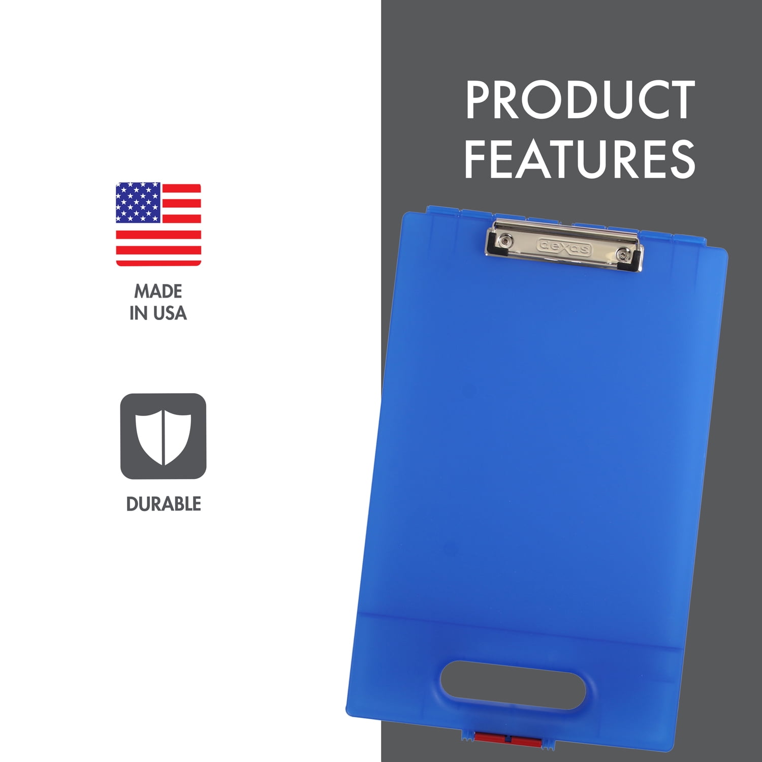 Dexas Clipcase Storage Clipboard with Handle, Set of Two, Royal Blue