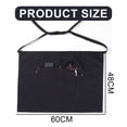 thumbnail image 2 of Server Apron with Pockets Waist Apron for Work Cafe Uniform, For Pens, Notepads, Straws, Tips - black, 2 of 5
