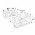 thumbnail image 3 of Mirightone Twin Size Floor Bed, Wood Montessori Floor Beds with High Fence Railings, Door & Slats Support, Twin Playhouse Bed Frame, No Box Spring Needed, White, 3 of 9