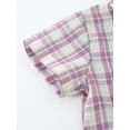 thumbnail image 5 of CARETOO Toddler Baby Boy Outfits 1-5T Short Sleeve Button Plaid Shirts Bowtie Suspender Shorts Formal Clothes Suits, 5 of 15