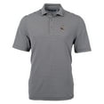 thumbnail image 2 of Men's Cutter & Buck Black Cleveland Browns Throwback Logo Virtue Eco Pique Stripe Recycled Polo, 2 of 3