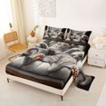 thumbnail image 2 of Manfei Cartoon Kitten Queen Sheets, Kawaii Pet Animal Queen Sheet Sets, Gray, 4 Pieces, 1 Flat Sheet, 1 Fitted Sheet and 2 Pillowcases, 2 of 6