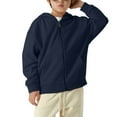 thumbnail image 2 of Kids Child Toddler Baby Boys Girls Solid Long Sleeve Patchwork Hooded Sweatshirt Children Place Boys Hoodie Coat Navy 3 Years-4 Years, 2 of 6
