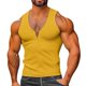 thumbnail image 1 of Camiseta sin mangas con cuello en V para hombre, de verano, de punto, para fitness, de color liso, informal, sin mangas, con cuello en V en forma de I, sin mangas, 1 of 5