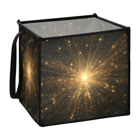 Home Organizer Foldable Fabric Storage Bin With Handle Light Rays