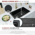 thumbnail image 2 of Stylish Dual Mount 28" Black Composite Granite Single Bowl Kitchen Sink with 4 accs S-828WN, 2 of 15