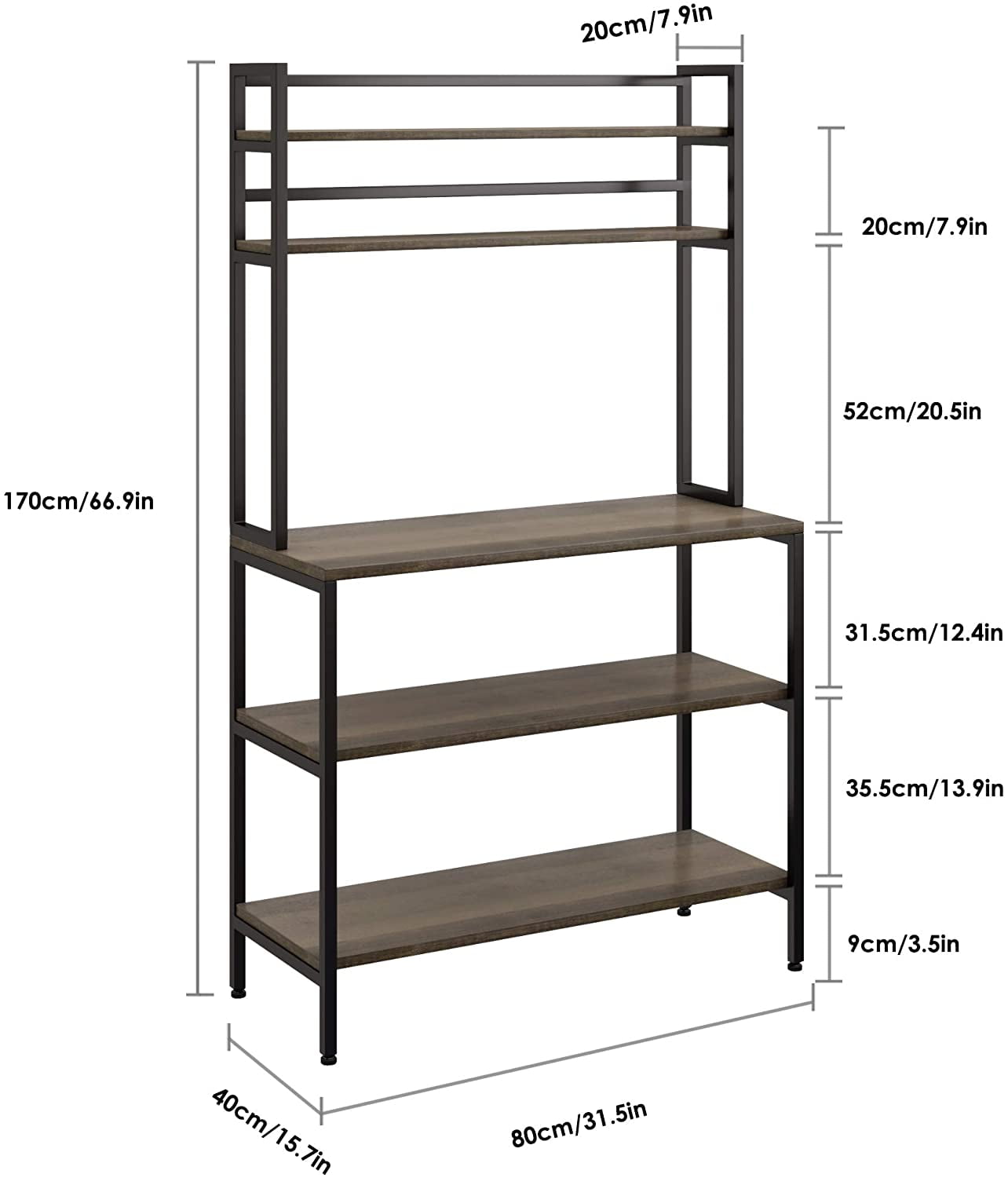 Hommoo Multipurpose Kitchen Storage Rack, Kitchen Baker's Rack