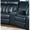 thumbnail image 5 of Home Theater Sectional Power Reclining Couch Consoles Recliner Chairs Loveseat Gel Leatherette Navy Blue Living Room Furniture, 5 of 9