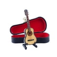 thumbnail image 1 of Guitare Miniature en Bois avec Support et Étui Mini Instrum Musical, 1 of 4