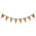 thumbnail image 2 of Banderín de arpillera Yuyangstore Besos Con Labio Arpillera Vintage Triángulo Bandera Yute Garland Decoración Del Partido, 2 of 5