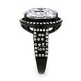 thumbnail image 4 of Black Stainless Steel Ring with AAA Grade CZ in Clear for Women Clear Stone Color Style TK3735 Size 10, 4 of 5