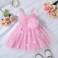 thumbnail image 2 of Felwors Bambin Été Robe Filles Bretelles Fleur Perle Maille Robe Princesse Robe Outwear Mode, 2 of 7