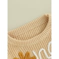 thumbnail image 5 of Newborn Baby Girl Knitted Sweater Infant Long Sleeve Floral Letter Autumn Knitwear, 5 of 8