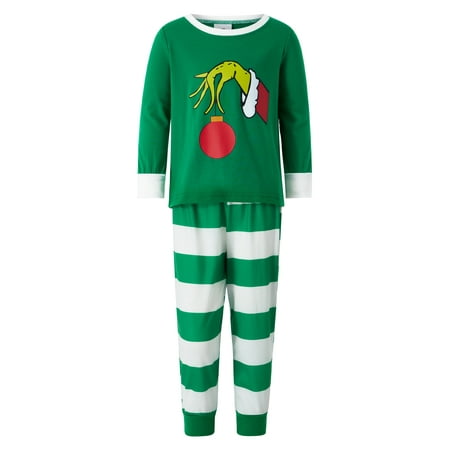 

Gureui Matching Family Christmas Sleepwear Pajamas Set Plaid Santa Claus Printed Long Sleeve Tops + Elastic Trouser Outfit/Baby Romper for Men Women Children Baby Casual Christmas Nightwear