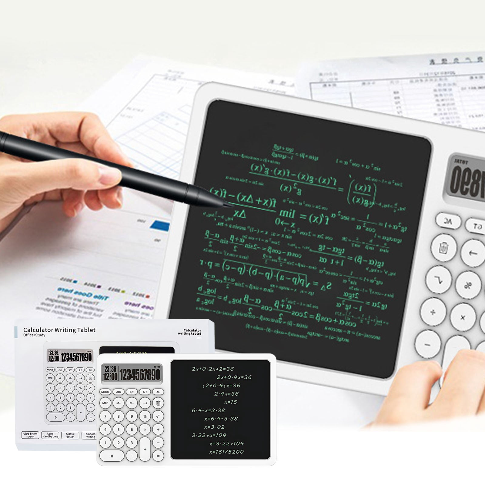 PEONAVET Display Calculator Display Calculator Calculator with Notepad 12 Digits Large Display Comfortable Calculator Big Buttons for Office School Home Business