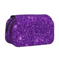 thumbnail image 1 of Disketp Purple Glitter Estuche de Lápices de Doble Capa con Tapa Abatible y Cremallera, Organizador Escolar para Adolescentes y Adultos, 1 of 7