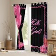 thumbnail image 3 of Manfei Giltter High Heel Curtains Pack of 2 (42x84 Each) for Girls, Modern Pink Fashion Curtains Blackout, Romantic Rose Flower Bedroom Curtains, Curtains and Drapes Bedroom Decor, 3 of 6