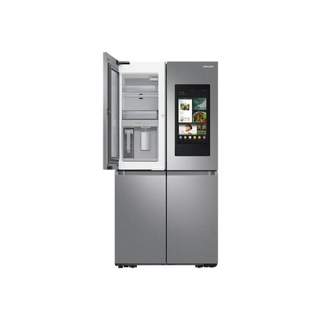 Samsung - 23 cu. ft. Smart Counter Depth 4-Door Flex™ Refrigerator with Family Hub™ & Beverage Center - Stainless steel
