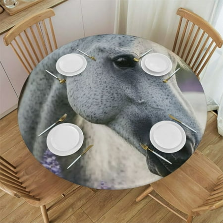 

Patifu Flowers Round Tablecloth 100% Polyester Stain-Resistant Table Cover for Picnic Dining Kitchen Farmhouse - Ideal for Restaurants Weddings Parties 42 -46