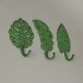 thumbnail image 5 of Zeckos Green Cast Iron Tropical Leaf Wall Decor Hooks Set of 3 Cast, 5 of 5