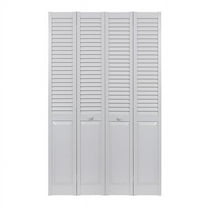 Spectrum SEALP48 48 x 80 in. Seabrooke PVC Louver over Panel Bifold Door, White