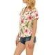 thumbnail image 4 of CAMISAS DE MUJER INSPIRADAS CHIC Hawaianas de Manga Corta Tropical Floral con Botones S Blanca Rosa, 4 of 7