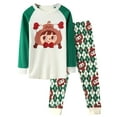 thumbnail image 3 of WIBACKER 2-7T Little Girls Christmas Pajamas Sets for Kids Snug Fit Cotton 2-piece Sleepwear - Green Girl, 3 of 6