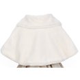 thumbnail image 3 of Big Girl Faux Fur Satin Ribbon Collar Dress Cape Flower Girl Bolero Jacket Jacket Black 12 SK C12 BNY Corner, 3 of 3