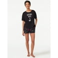 thumbnail image 2 of Joyspun Women's Woven Print Boxer Sleep Shorts, Sizes S to 3X, 2 of 5