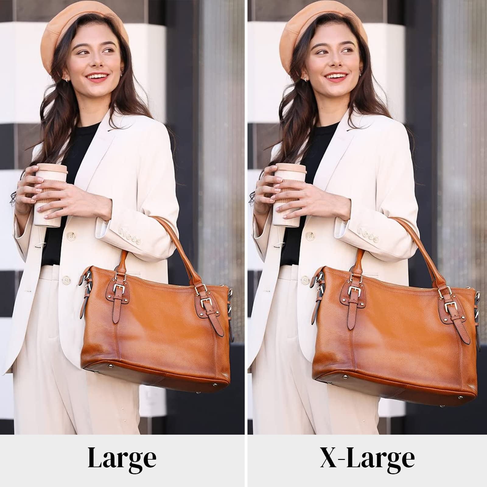 Kattee Leather Handbags Tote Shoulder Bag for Woman Satchel Designer Purse Top Handles Crossbody Bag Large Capacity