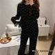 thumbnail image 1 of Conjunto de ropa de dormir de manga larga de estilo coreano para mujer, ropa sencilla con estampado de cara sonriente para el hogar, Material suave y cómodo, colección de verano, 1 of 5