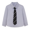 thumbnail image 4 of Odeerbi Camisa de Vestido Para Niños Con Corbata A Rayas Camisas de Uniforme Escolar de Manga Larga, 4 of 9
