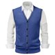 thumbnail image 1 of Chaleco de lana con cuello en V y hebilla para hombre - Color liso, sin cuello, ideal para citas o trabajo - Para todas las estaciones (M-XXXL), 1 of 8